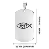 Stainless Steel Religious Ichthus Fish Dog Tag Pendant - Comfort Zone Studios