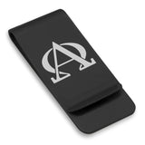 Stainless Steel Religious Alpha and Omega Classic Slim Money Clip