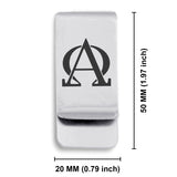 Stainless Steel Religious Alpha and Omega Classic Slim Money Clip