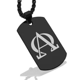 Stainless Steel Religious Alpha and Omega Dog Tag Pendant - Comfort Zone Studios