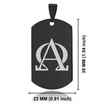 Stainless Steel Religious Alpha and Omega Dog Tag Keychain - Comfort Zone Studios