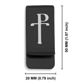 Stainless Steel Religious Staurogram Classic Slim Money Clip