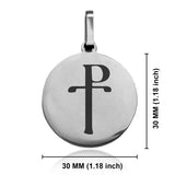 Stainless Steel Religious Staurogram Round Medallion Keychain