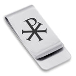 Stainless Steel Religious Chi Rho Classic Slim Money Clip
