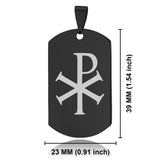 Stainless Steel Religious Chi Rho Dog Tag Keychain - Comfort Zone Studios