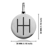 Stainless Steel Religious IH Monogram Round Medallion Pendant