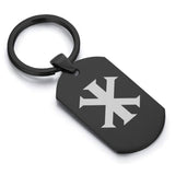 Stainless Steel Religious IX Monogram Dog Tag Keychain - Comfort Zone Studios