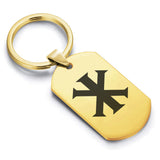 Stainless Steel Religious IX Monogram Dog Tag Keychain - Comfort Zone Studios