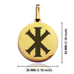 Stainless Steel Religious IX Monogram Round Medallion Keychain