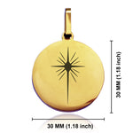 Stainless Steel Religious Star of Bethlehem Round Medallion Pendant