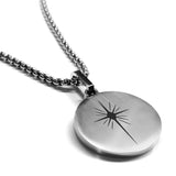 Stainless Steel Religious Star of Bethlehem Round Medallion Pendant