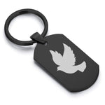 Stainless Steel Religious Dove Dog Tag Keychain - Comfort Zone Studios