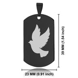 Stainless Steel Religious Dove Dog Tag Keychain - Comfort Zone Studios