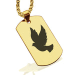Stainless Steel Religious Dove Dog Tag Pendant - Comfort Zone Studios