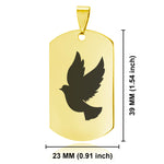 Stainless Steel Religious Dove Dog Tag Keychain - Comfort Zone Studios