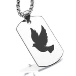 Stainless Steel Religious Dove Dog Tag Pendant - Comfort Zone Studios
