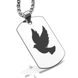 Stainless Steel Religious Dove Dog Tag Pendant - Comfort Zone Studios