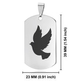 Stainless Steel Religious Dove Dog Tag Keychain - Comfort Zone Studios