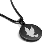 Stainless Steel Religious Dove Round Medallion Pendant