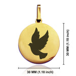 Stainless Steel Religious Dove Round Medallion Pendant