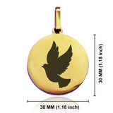 Stainless Steel Religious Dove Round Medallion Pendant