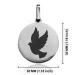 Stainless Steel Religious Dove Round Medallion Pendant
