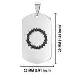 Stainless Steel Religious Crown of Thorns Dog Tag Keychain - Comfort Zone Studios