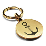 Stainless Steel Religious Anchor Round Medallion Keychain