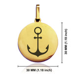 Stainless Steel Religious Anchor Round Medallion Keychain