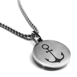 Stainless Steel Religious Anchor Round Medallion Pendant