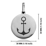 Stainless Steel Religious Anchor Round Medallion Keychain