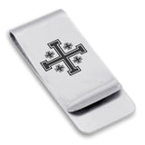 Stainless Steel Religious Jerusalem Cross Classic Slim Money Clip