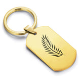 Stainless Steel Religious Palm Branch Dog Tag Keychain - Comfort Zone Studios