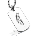 Stainless Steel Religious Palm Branch Dog Tag Pendant - Comfort Zone Studios