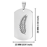 Stainless Steel Religious Palm Branch Dog Tag Pendant - Comfort Zone Studios
