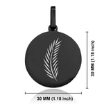 Stainless Steel Religious Palm Branch Round Medallion Keychain