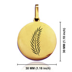 Stainless Steel Religious Palm Branch Round Medallion Keychain