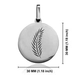 Stainless Steel Religious Palm Branch Round Medallion Pendant