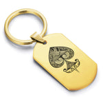 Stainless Steel Vintage Spade Suit Dog Tag Keychain - Comfort Zone Studios