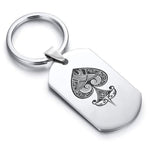 Stainless Steel Vintage Spade Suit Dog Tag Keychain - Comfort Zone Studios