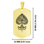 Stainless Steel Vintage Spade Suit Dog Tag Pendant - Comfort Zone Studios