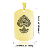 Stainless Steel Vintage Spade Suit Dog Tag Pendant - Comfort Zone Studios