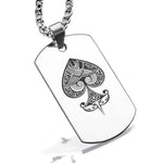 Stainless Steel Vintage Spade Suit Dog Tag Pendant - Comfort Zone Studios