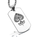 Stainless Steel Vintage Spade Suit Dog Tag Pendant - Comfort Zone Studios