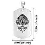 Stainless Steel Vintage Spade Suit Dog Tag Pendant - Comfort Zone Studios