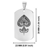 Stainless Steel Vintage Spade Suit Dog Tag Pendant - Comfort Zone Studios