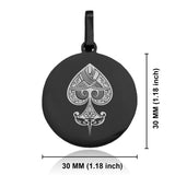 Stainless Steel Vintage Spade Suit Round Medallion Keychain