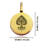 Stainless Steel Vintage Spade Suit Round Medallion Keychain