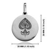 Stainless Steel Vintage Spade Suit Round Medallion Keychain
