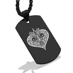 Stainless Steel Vintage Heart Suit Dog Tag Pendant - Comfort Zone Studios